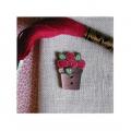 Pot de Fleurs Roses Rouges