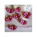 Coeur Vichy Rouge et Mini Fleur Fond Rouge