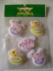 Autocollants 3D Jouets Naissance Fille PW International
