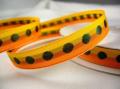 Ruban Orange et Jaune à Points Verts