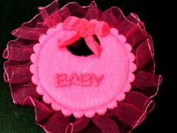 Applique Bavoir Rose Organza de bébé