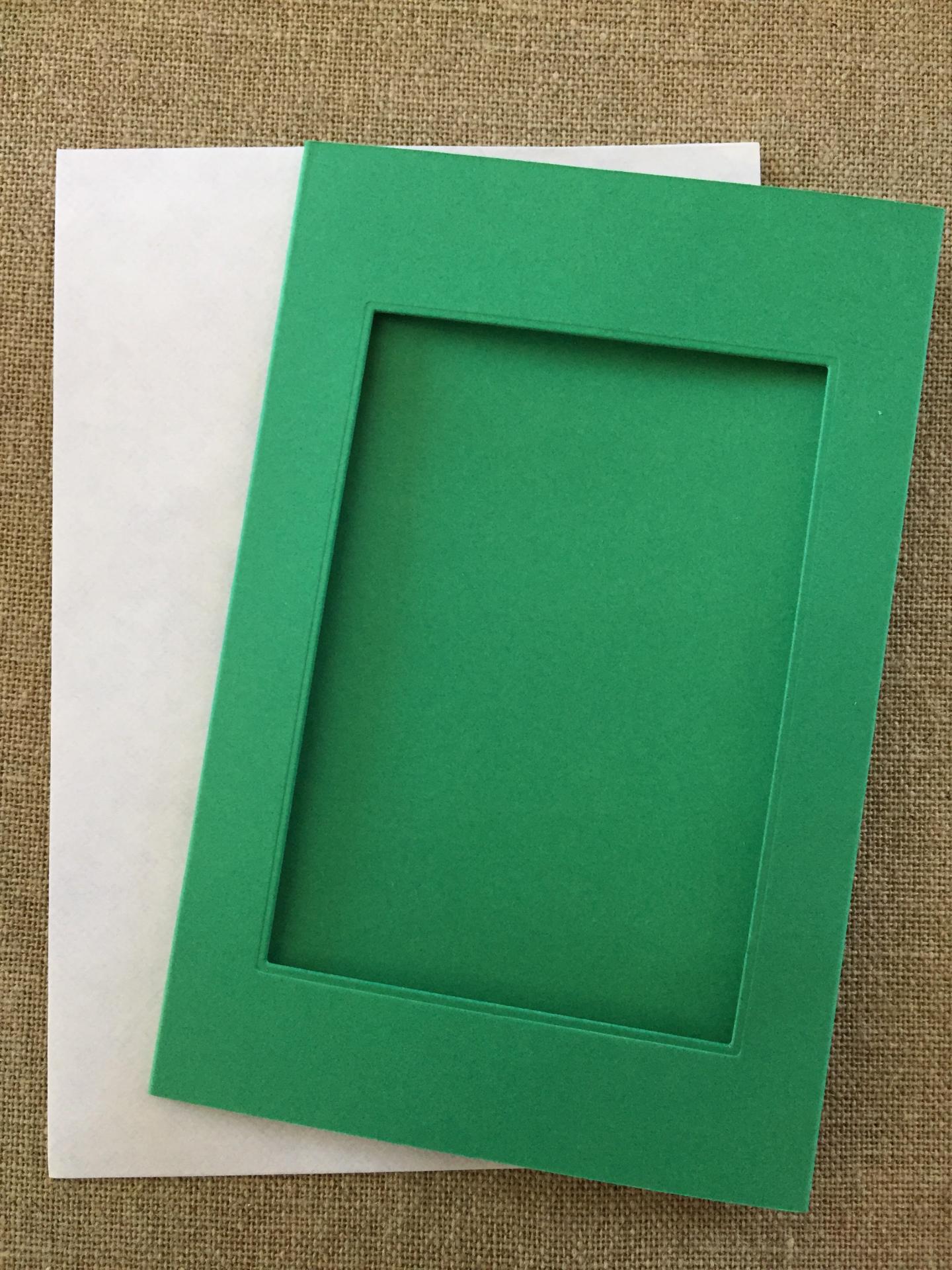 Carte a broder rectangulaire verte