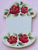 Cartonnette ecru roses rouge 1