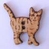 Bouton Bois Chat Debout Rayé BLH004