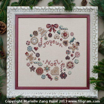 F073 couronne de noel aux cookies