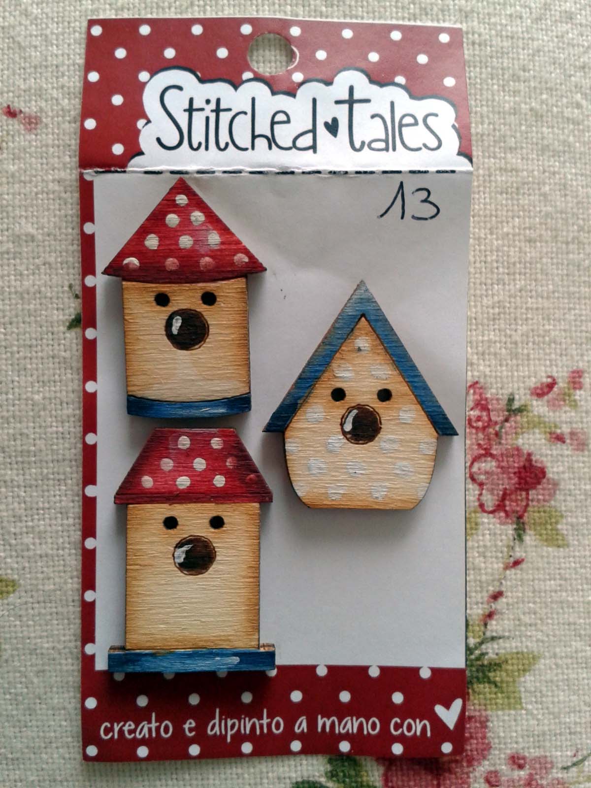 Lot de 3 boutons bois nichoir b331 13