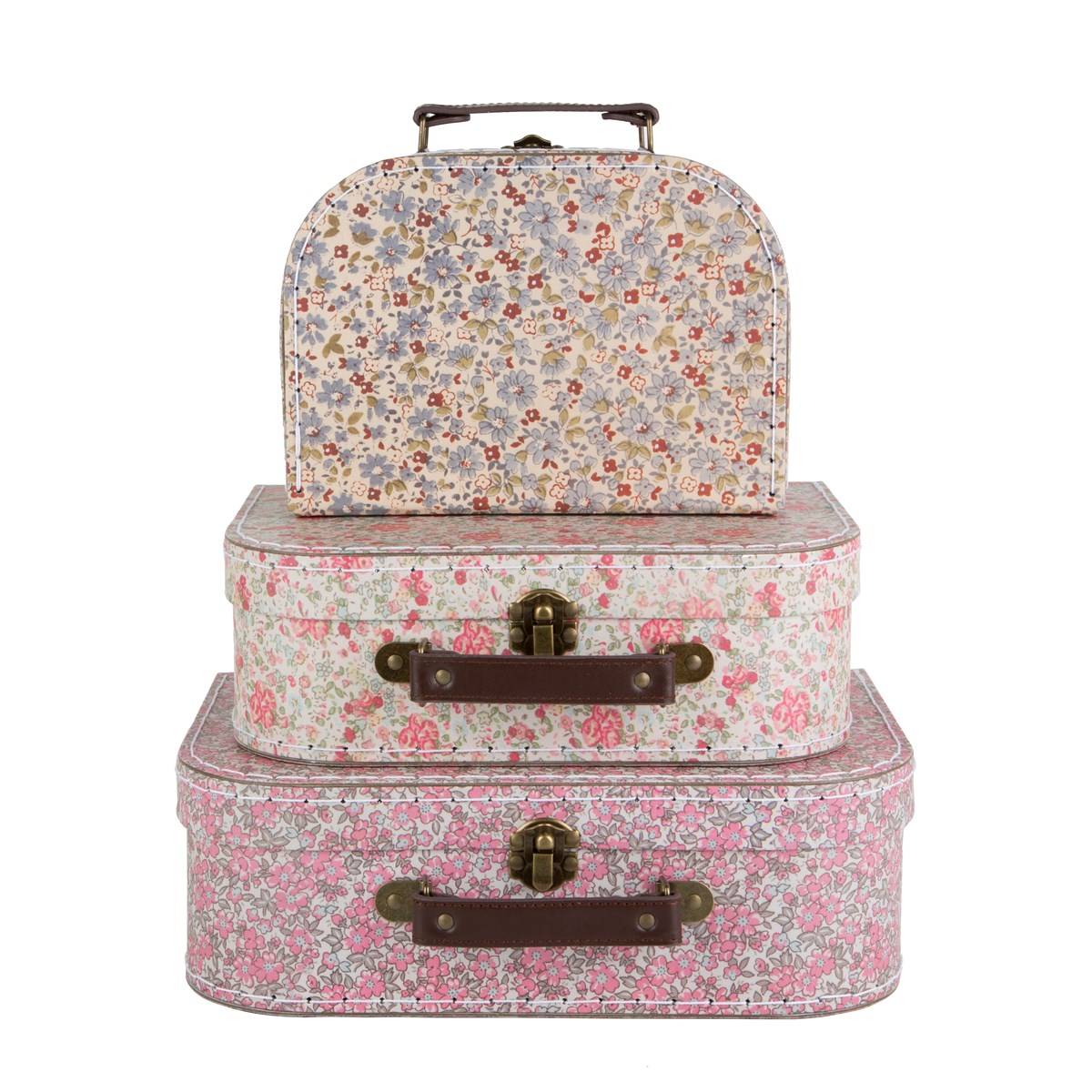 Lot de 3 valisettes vintages florales 2