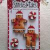 Lot de 4 boutons bois christmas gingerbreads b450