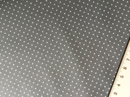 Tissu a pois sur fond gris