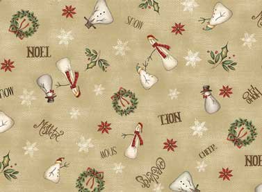 Tissu red rooster christmas whimsy 25208 bei