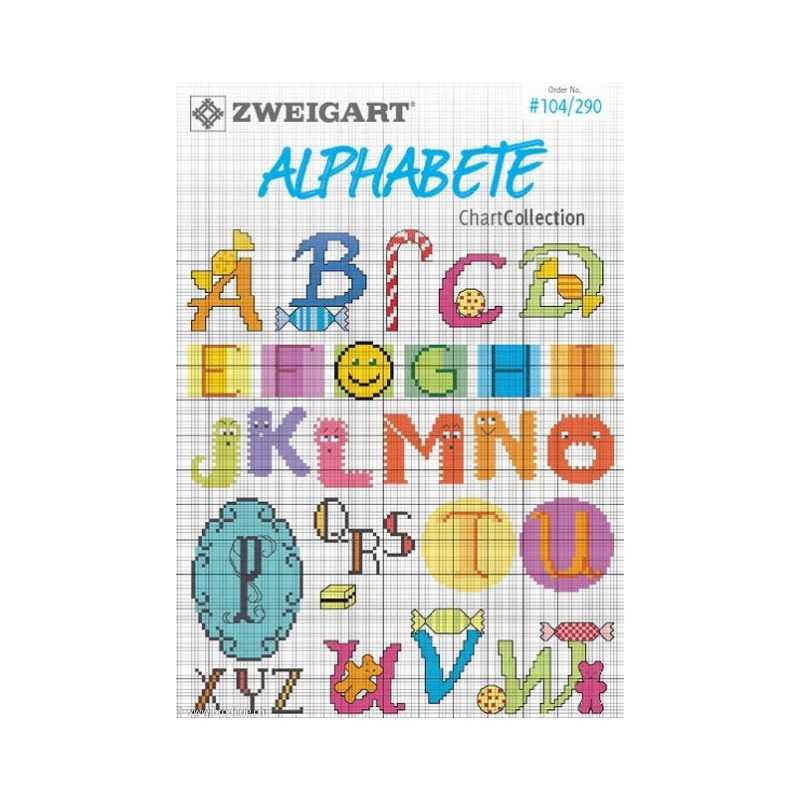 104 290 zweigart catalogue de modeles alphabets