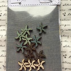 12 Boutons mini Etoiles de Mer TBE5B - The Bee Company