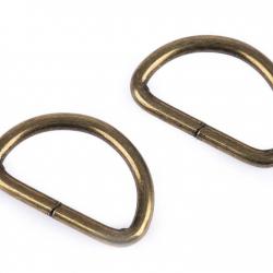 Lot de 2 Anneaux Demi-Lune pour Sacs Bronze non soudé 32mm