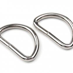 Lot de 2 Anneaux Demi-Lune pour Sacs Nickel non soudé 32mm