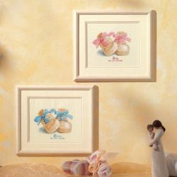 Kit Naissance Chaussons Bleu et Rose  Vervaco 2002/45.698