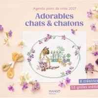 2027 agenda point de croix adorables chats chatons mg702 mango
