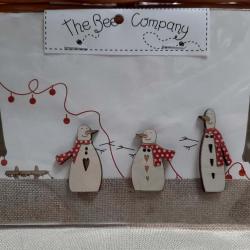 3 bonhommes de neige & lin TBN22 The Bee Company