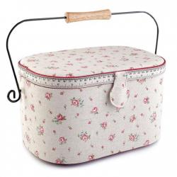 Panier de couture Country  Fleurs Roses Prym