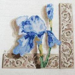L'Iris Bleu N° 862 - Fiche de Point de Croix - Au Fil de Martine