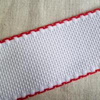 Bande Aïda Blanche 5.5 Liseré Rouge 5 cm