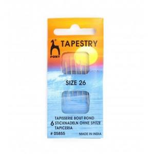 Aiguilles tapisserie sans pointe chas dore pony n 26 05855