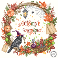 Automne magique fiche ou kit de point de croix annick abrial 1