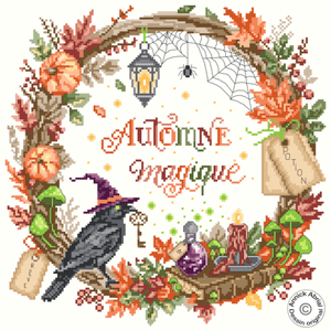 Automne magique fiche ou kit de point de croix annick abrial 1