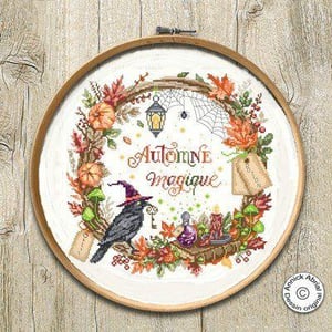 Automne magique fiche ou kit de point de croix annick abrial 2
