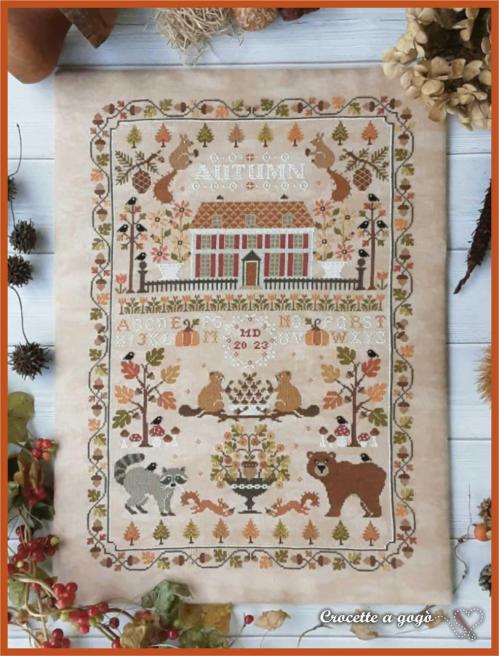 Autumn sampler fiche ou kit de point de croix crocette a gogo