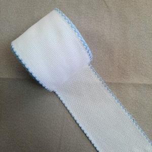 Bande aida blanche lisere bleu ciel 6 pts en 8 cm zweigart 7008151