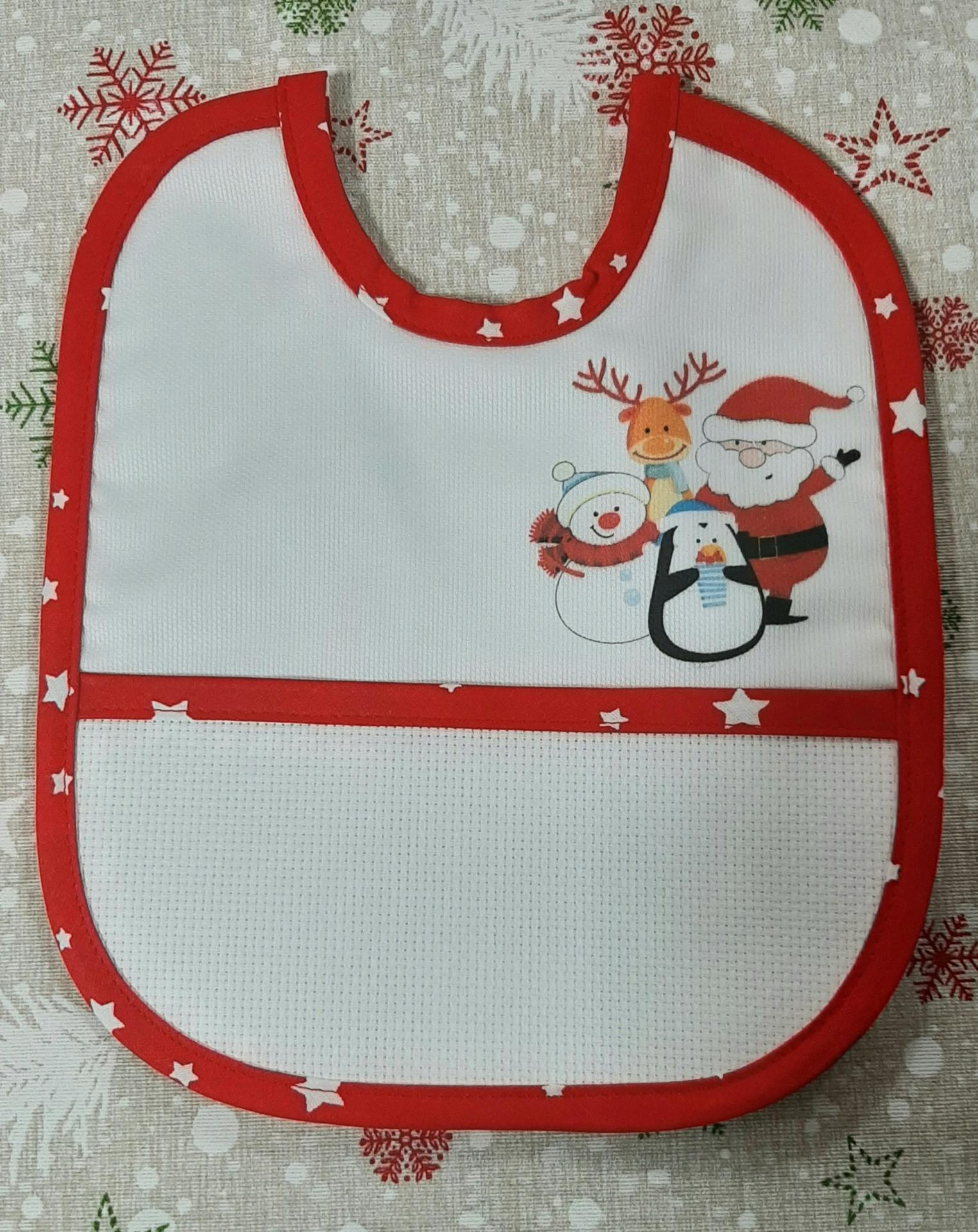 Bavoir De Couleur Rouge A Broder Pour Noel Modele Cadeau