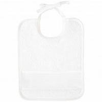 Bavoir blanc bebe format 23x28 cm rico design