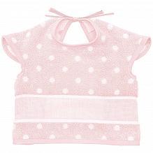 Bavoir à Broder Rose Couvrant à Pois Blanc Rico Design 740244.76