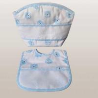 Bavoir velcro trousse assortie ours bleu