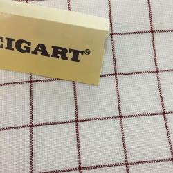Toile à Broder Zweigart  de Lin Belfast 12 Fils 7666 Carré Rouge Fond Ecru 1269