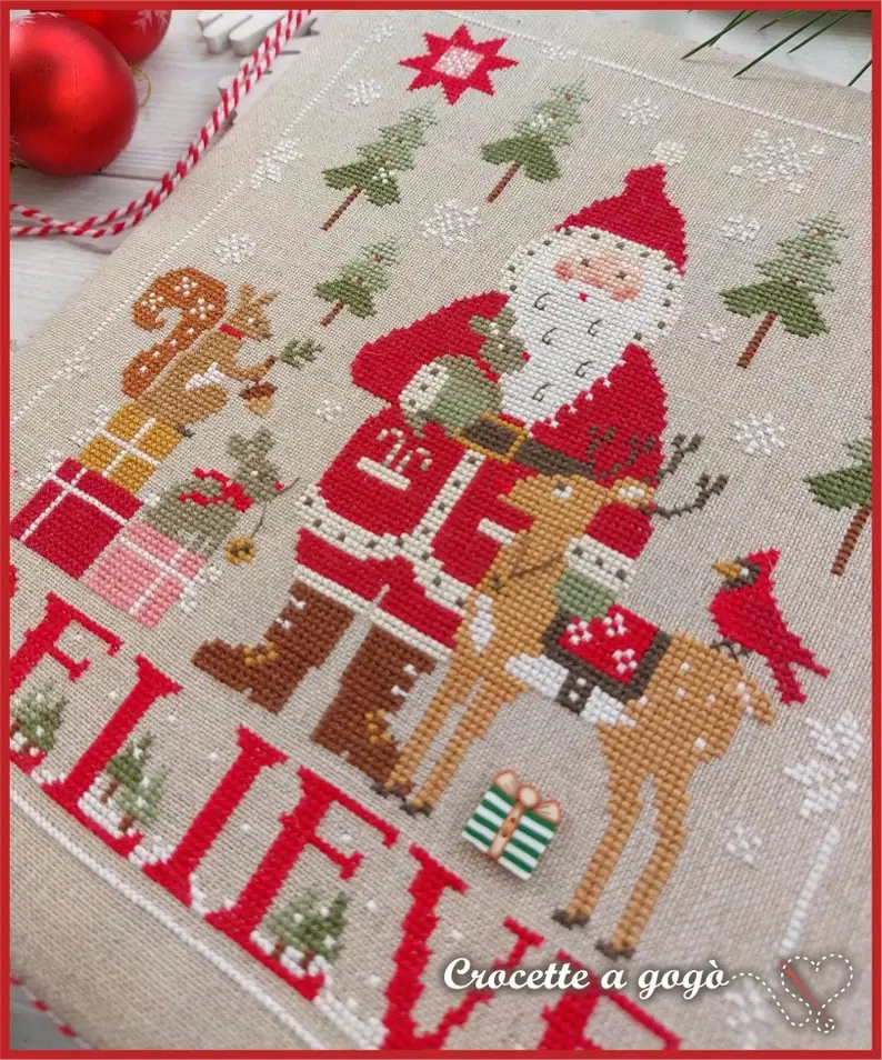 Believe 2024 croire au pere noel fiche ou kit de point de croix crocette a gogo 5