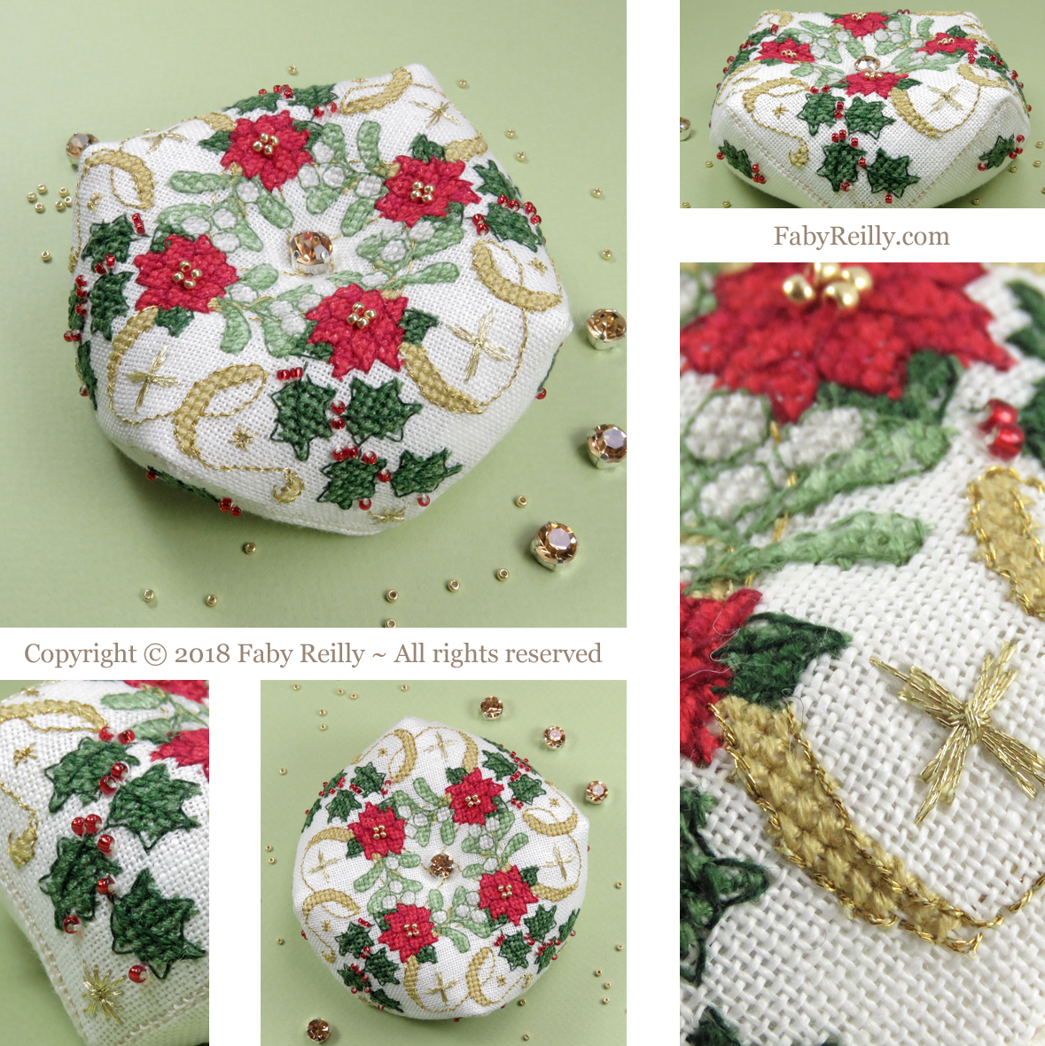 Biscornu noel etoile faby reilly designs