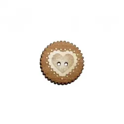 Biscuit au sucre rond bln031 bouton bois