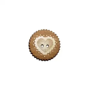 Biscuit au sucre rond bln031 bouton bois