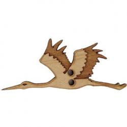 Bouton Bois Cigogne BLA005  Au P'tit Bonheur
