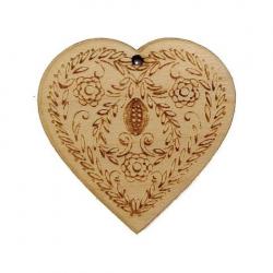 Bouton Bois Coeur Alsacien Moule Pain D'Epices 3cm BLA008  Au P'tit Bonheur