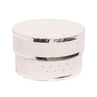 Boite cadeau ronde blanche et argent o10 cm rico design 99001 67 30