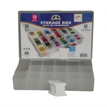 Boite de rangement plastique dmc 6118 6 pour fils a broder 50 cartes