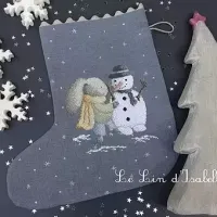 Botte de noel lapin et bonhomme de neige le lin d isabelle