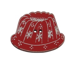 Bouton bois moule a kouglof rouge ref z14002