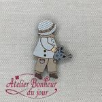 Bouton decoratif en bois sunbonnet garcon arrosoir en 28 atelier bonheur du jour