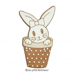 Bouton lapin dans pot 34mm Oreille Droite BLEA121-160