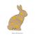 Bouton lapin fleuri motif jaune ble084d 082