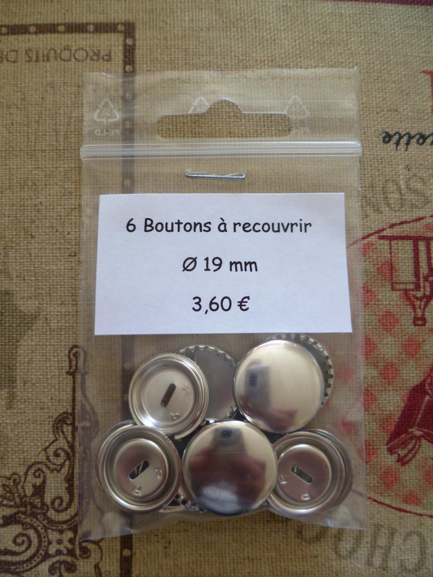 Boutons a recouvrir o19mm