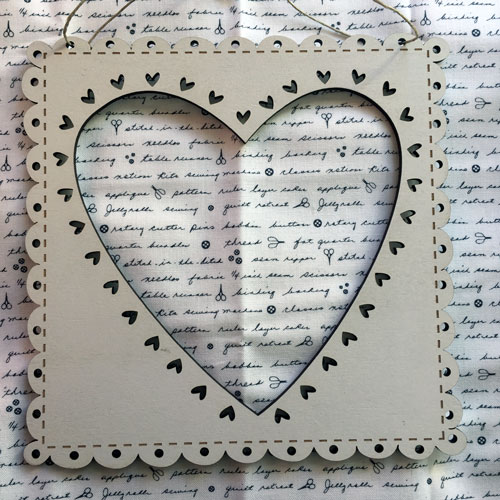 Cadre carre coeur creme tc2
